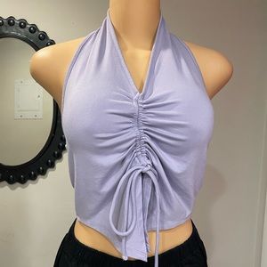 TANK TOP BACKLESS PURPLE LIGHT SIZE XL EXCELLENT CONDITIONS HOME FREE SMOKE